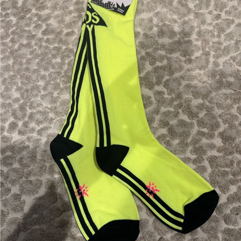 Bright Yellow and Black Athletic Socks. KISS my
